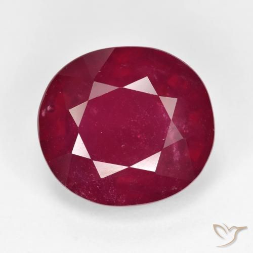 13.44ct 자연스러운 딥 레드 루비, 타원형, VS-SI