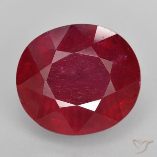 15.41ct 자연스러운 미디엄 레드 루비, 타원형, VS-SI