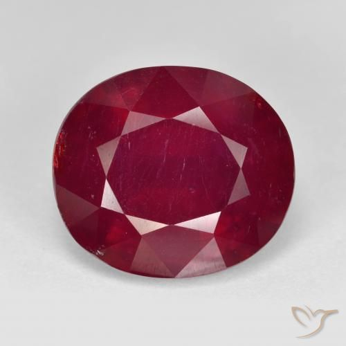 13.50ct 자연스러운 딥 레드 루비, 타원형, VS-SI