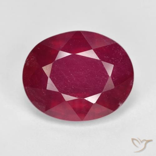 12.82ct 자연스러운 딥 레드 루비, 타원형, VS-SI