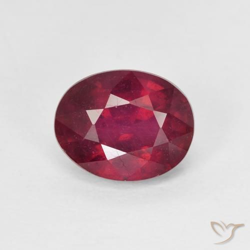 1.90ct 자연스러운 딥 레드 핑크 루비, 타원형, VS-SI