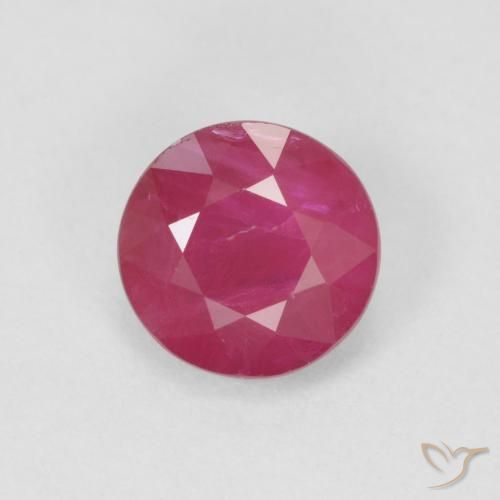 0.84ct 자연스러운 분홍빛이 도는 빨강 루비, 둥근, VS-SI