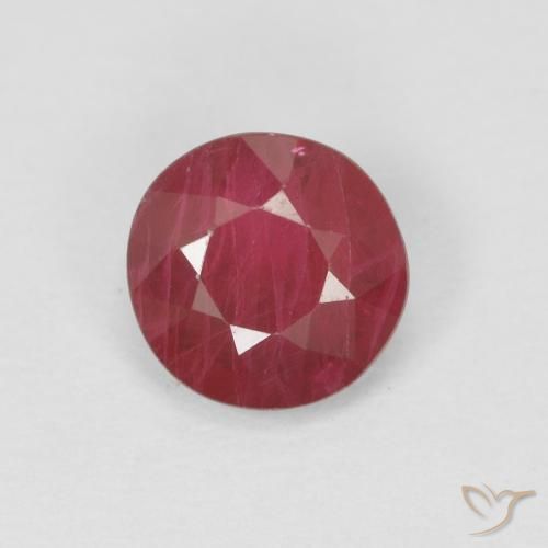 0.87ct 자연스러운 미디엄 레드 루비, 둥근, VS-SI