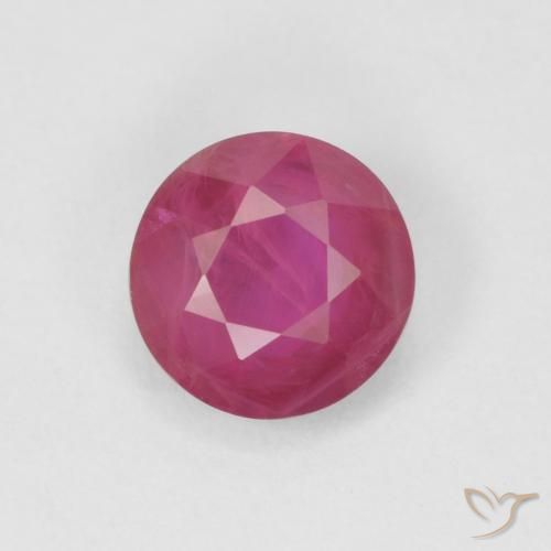 0.82ct 자연스러운 붉은빛이 도는 핑크 루비, 둥근, VS-SI