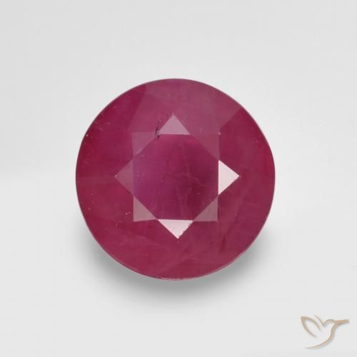 1.12ct 자연스러운 미디엄 레드 루비, 둥근, VS-SI