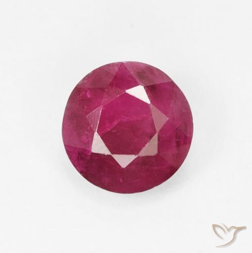 0.80ct 자연스러운 분홍빛이 도는 빨강 루비, 둥근, VS-SI