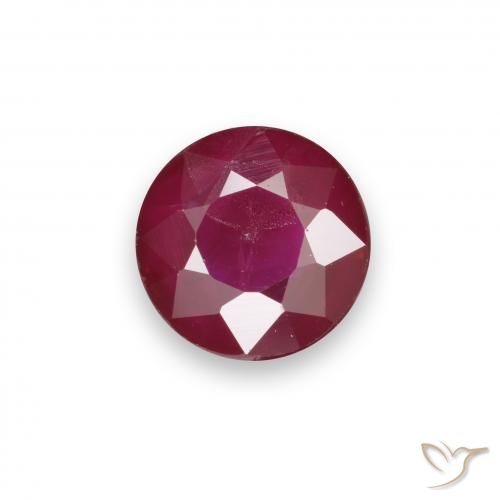 0.97ct 자연스러운 딥 레드 루비, 둥근, VS-SI