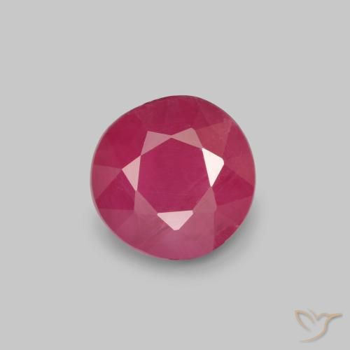 0.77ct 자연스러운 분홍빛이 도는 빨강 루비, 둥근, VS-SI
