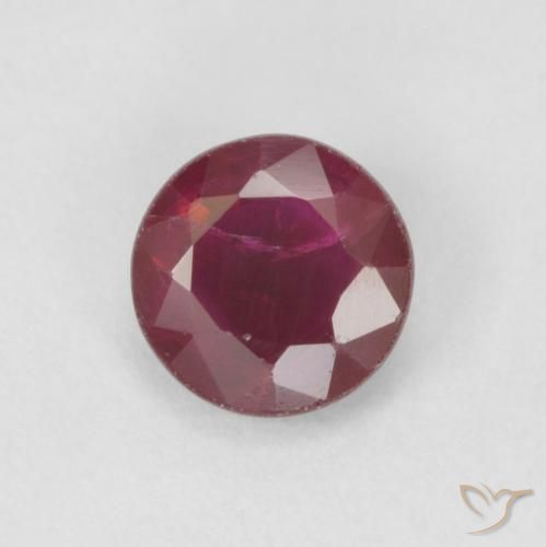0.40ct 자연스러운 딥 레드 루비, 둥근, VS-SI