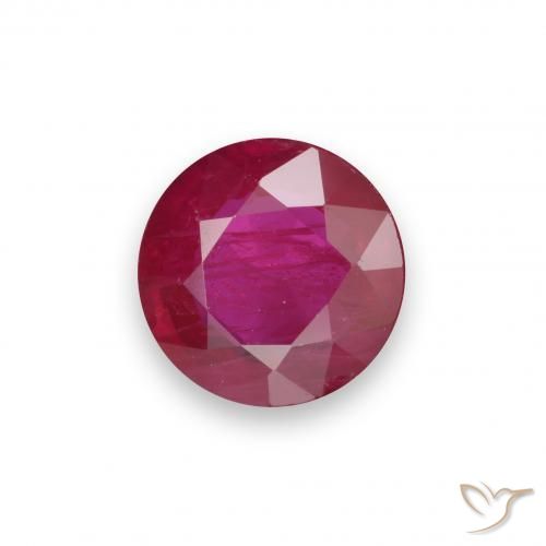 0.73ct 자연스러운 미디엄 다크 레드 루비, 둥근, VS-SI