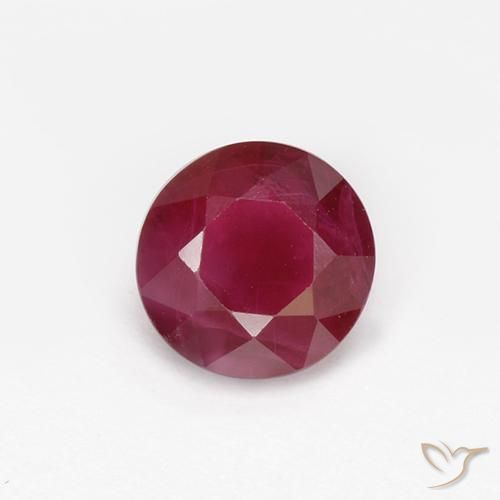 0.99ct 자연스러운 잼 레드 루비, 둥근, VS-SI