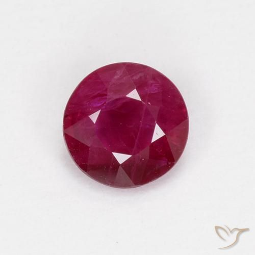 0.72ct 자연스러운 미디엄 레드 루비, 둥근, VS-SI