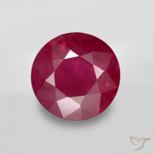 0.92ct 자연스러운 딥 레드 루비, 둥근, VS-SI