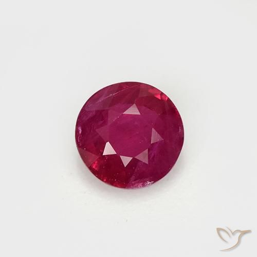 0.64ct 자연스러운 미디엄 레드 루비, 둥근, VS-SI