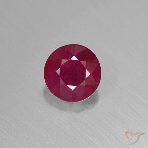 0.95ct 자연스러운 분홍빛이 도는 빨강 루비, 둥근, VS-SI