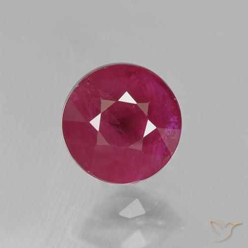 0.96ct 자연스러운 미디엄 레드 루비, 둥근, VS-SI