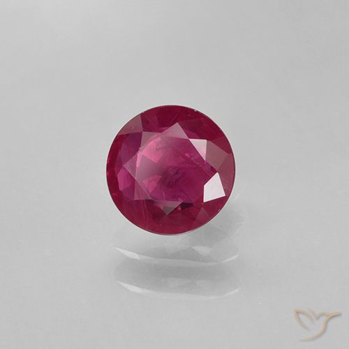 0.63ct 자연스러운 분홍빛이 도는 빨강 루비, 둥근, VS-SI