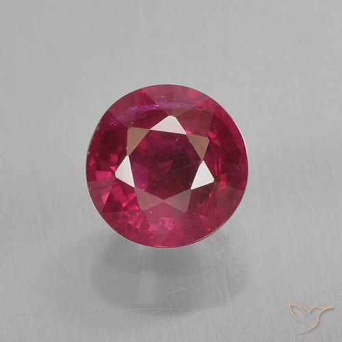 0.80ct 자연스러운 미디엄 다크 레드 루비, 둥근, VS-SI