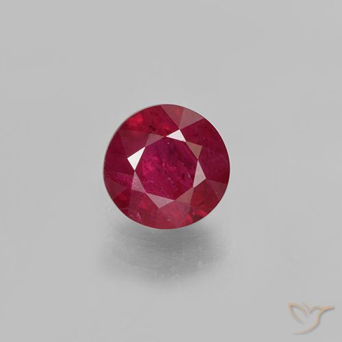 0.71ct 자연스러운 미디엄 레드 루비, 둥근, VS-SI