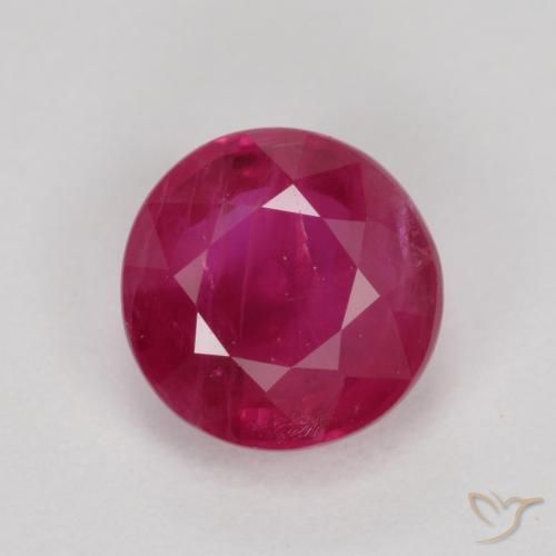 0.80ct 자연스러운 붉은빛이 도는 핑크 루비, 둥근, VS-SI