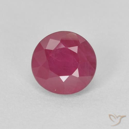 0.60ct 자연스러운 분홍빛이 도는 빨강 루비, 둥근, VS-SI