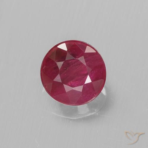 0.64ct 자연스러운 딥 크림슨 루비, 둥근, VS-SI