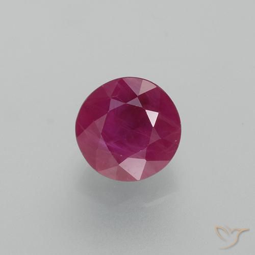 0.79ct 자연스러운 분홍빛이 도는 빨강 루비, 둥근, VS-SI