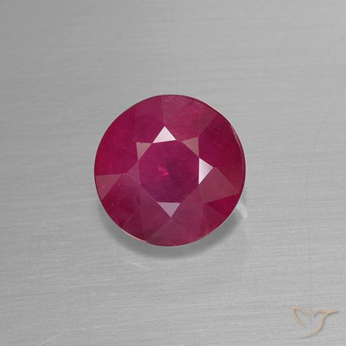 1.28ct 자연스러운 분홍빛이 도는 빨강 루비, 둥근, VS-SI