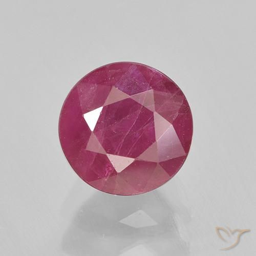 1.55ct 자연스러운 붉은빛이 도는 핑크 루비, 둥근, VS-SI