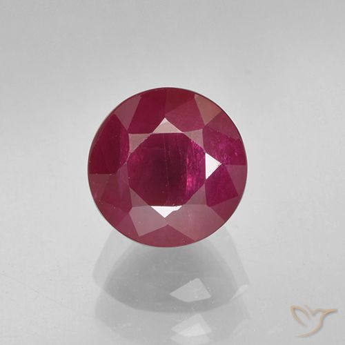 1.10ct 자연스러운 분홍빛이 도는 빨강 루비, 둥근, VS-SI