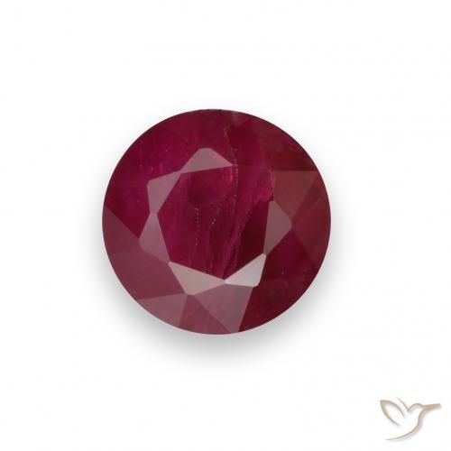 0.75ct 자연스러운 다크 레드 루비, 둥근, VS-SI
