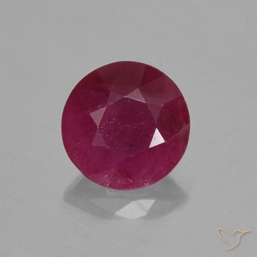 0.65ct 자연스러운 다크 레드 루비, 둥근, VS-SI