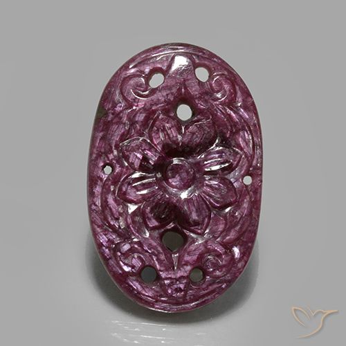 23.57ct 자연스러운 미디엄 다크 퍼플 루비, 타원형, 불투명체