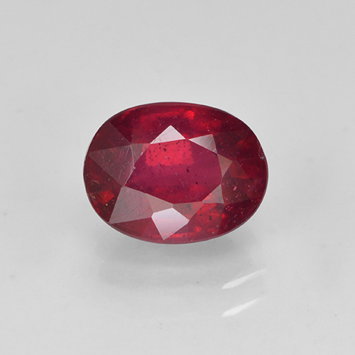 2.09캐럿 천연 미디엄 레드 루비, 타원형 컷, 8×6.2 mm, VS-SI