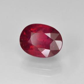 2.09캐럿 천연 미디엄 레드 루비, 타원형 컷, 8×6.2 mm, VS-SI