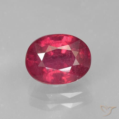 1.73ct 자연스러운 분홍빛이 도는 빨강 루비, 타원형, VS-SI