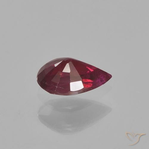 0.52캐럿 천연 미디엄 레드 루비, 배 모양, 6.1×4.1 mm, VS-SI