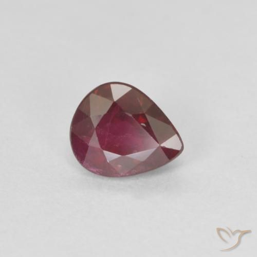 0.43ct 자연스러운 와인 레드 루비, 배 모양, VS-SI