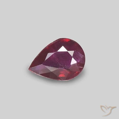 0.31ct 자연스러운 와인 레드 루비, 배 모양, VS-SI