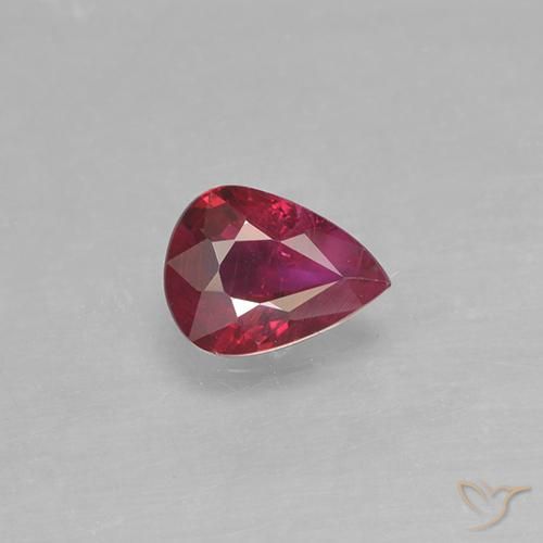 0.31ct 자연스러운 붉은빛이 도는 핑크 루비, 배 모양, VS-SI