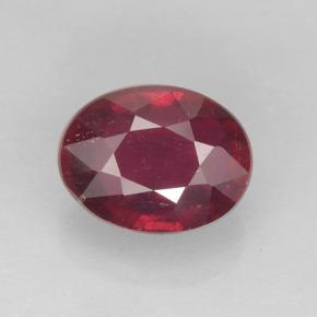 1.73캐럿 천연 미디엄 레드 루비, 타원형 컷, 7.8×6.1 mm, VS-SI