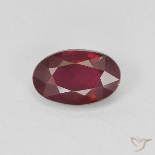 0.60ct 자연스러운 와인 레드 루비, 타원형, VS-SI