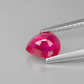 1.11캐럿 천연 핑크 레드 루비, 배 모양, 6.8×5.5 mm, VS