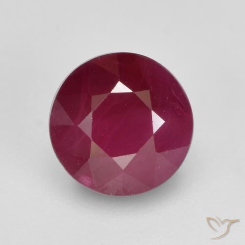 1.04ct 자연스러운 미디엄 레드 루비, 둥근, SI