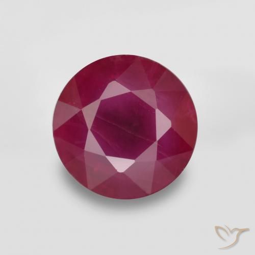 0.79ct 자연스러운 미디엄 레드 루비, 둥근, VS-SI