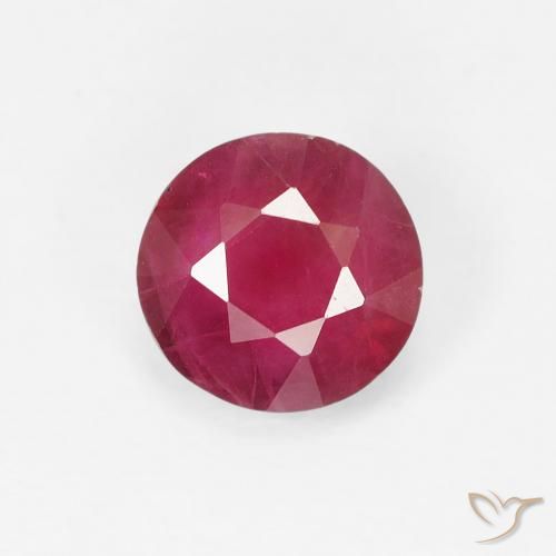 0.93ct 자연스러운 분홍빛이 도는 빨강 루비, 둥근, VS-SI