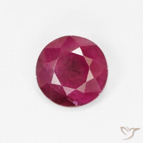 0.80ct 자연스러운 딥 레드 루비, 둥근, VS-SI
