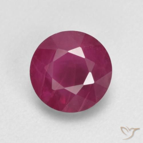 0.81ct 자연스러운 밝은 포도 루비, 둥근, VS-SI