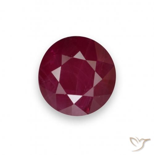0.96ct 자연스러운 딥 레드 루비, 둥근, VS-SI