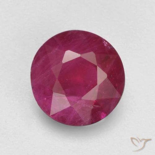0.85ct 자연스러운 분홍빛이 도는 빨강 루비, 둥근, VS-SI